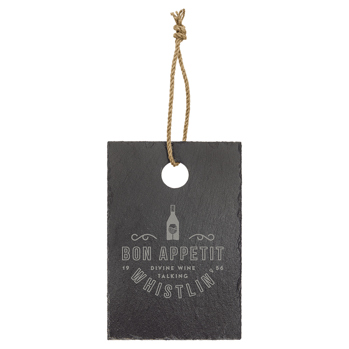 Rectangle Slate Cutting Board with Rubber Pads and Hanging String-AKD Ink