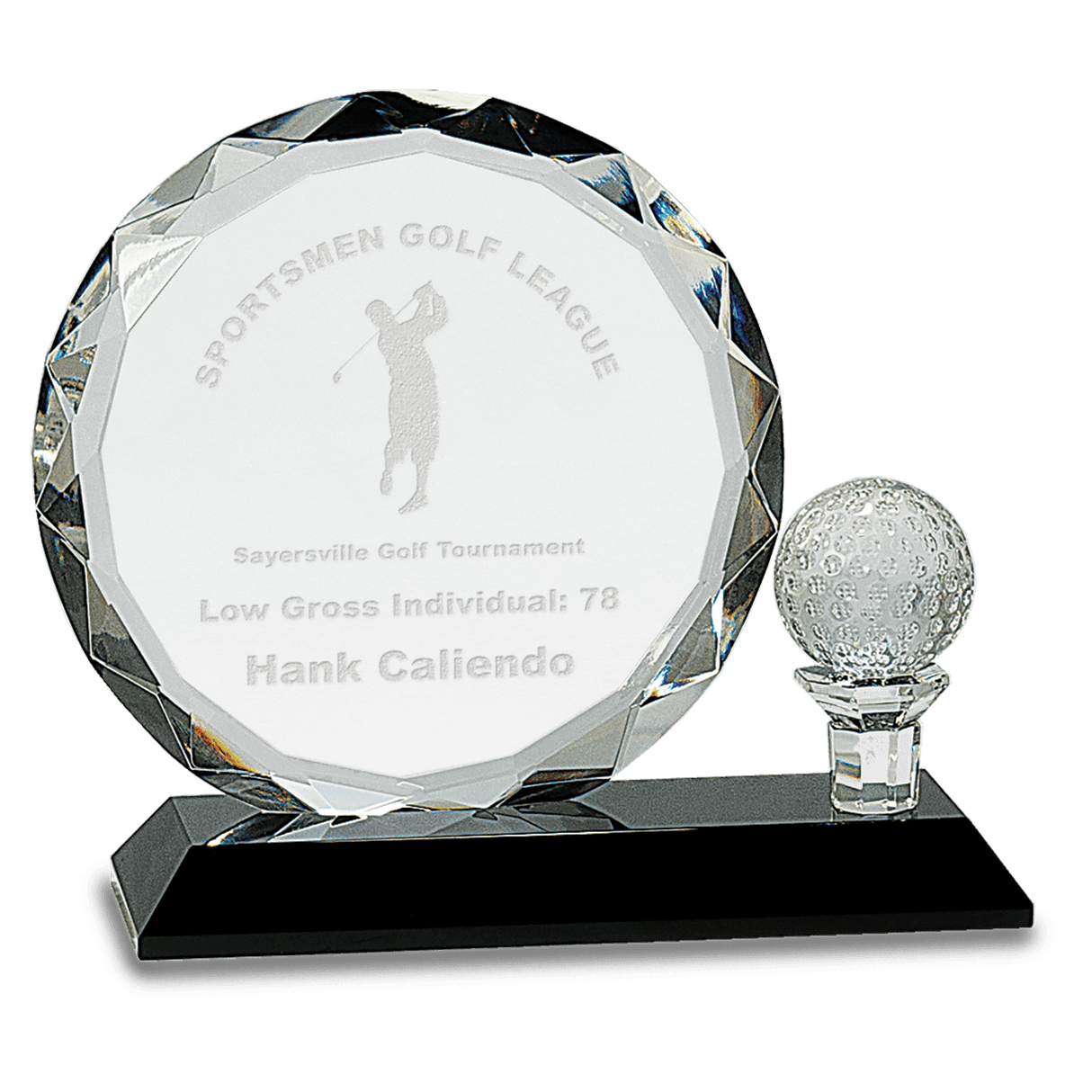 Crystal Golf Award-5 1/2"-AKD Ink