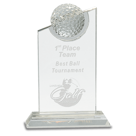 Crystal Golf Ball Peak Award-7 1/4"-AKD Ink