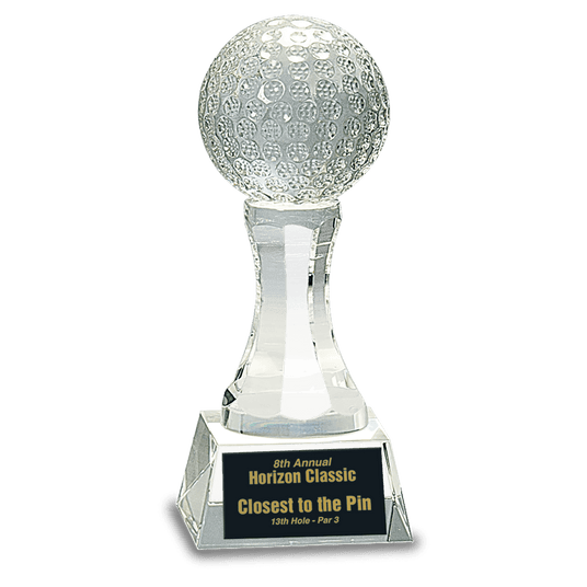 Crystal Golf Ball on a Clear Pedestal-AKD Ink