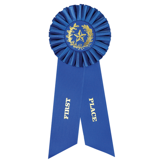 Blue 1st Place Rosette Ribbon-AKD Ink