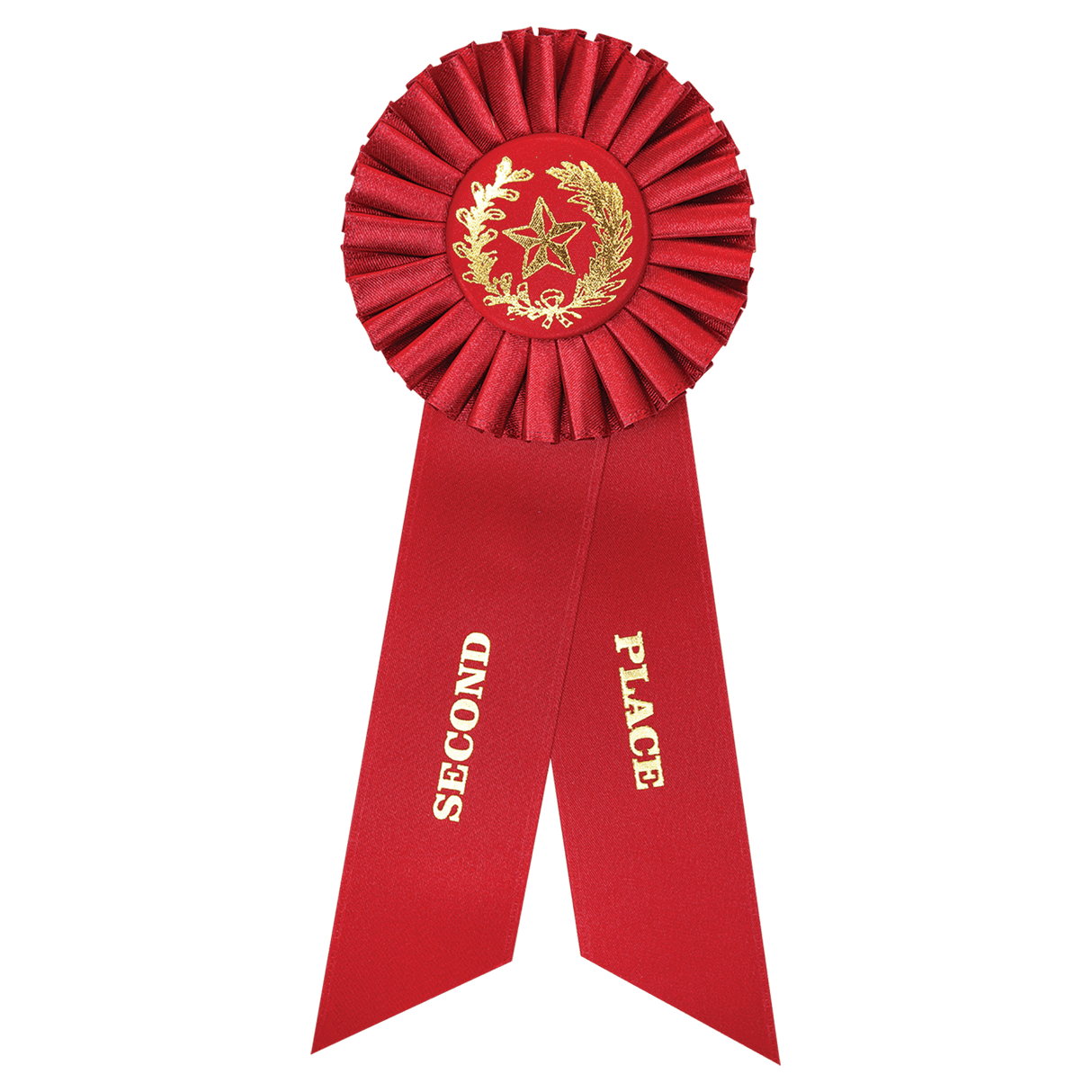 Red 2nd Place Rosette Ribbon-AKD Ink