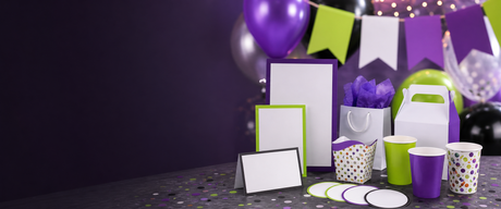 Custom birthday invitations, banners, party supplies and favors