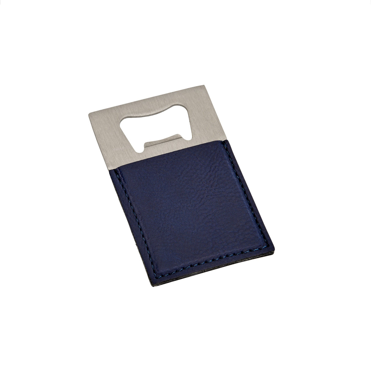 Navy Leatherette Bottle Opener - 3.5" x 2