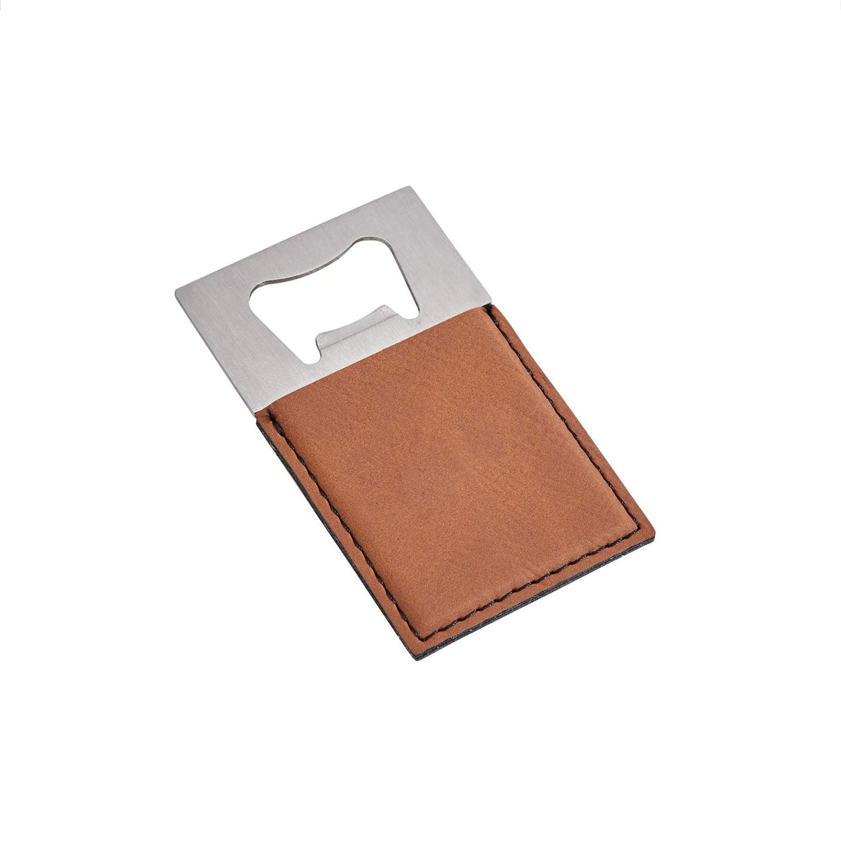 Caramel Leatherette Bottle Opener - 3.5" x 2"