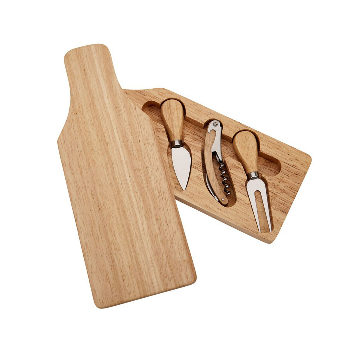 Wine Bottle-Shaped Cheese Board & Tool Set