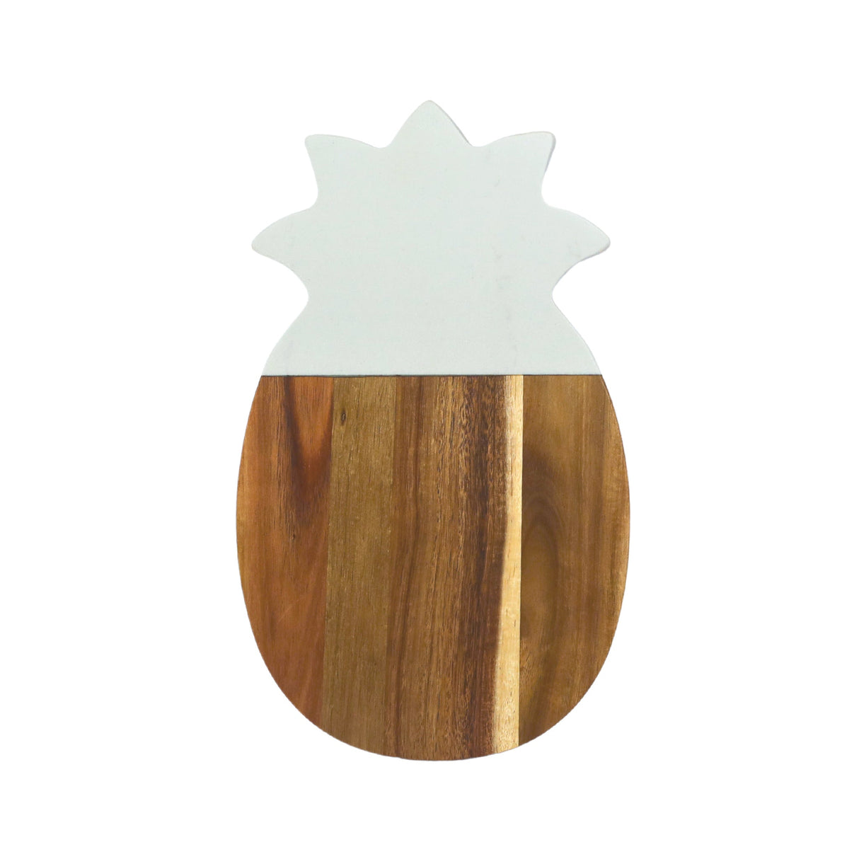 White Marble and Acacia Wood Pineapple Board