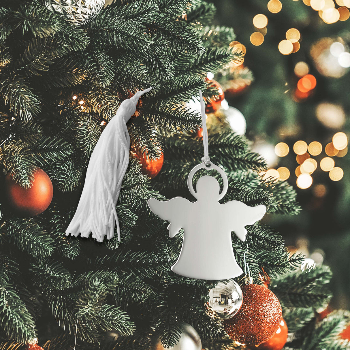 CLCUG4ORFR3R4SAUSMSLMLCLL2M10 - Angel Ornament With White Tassel