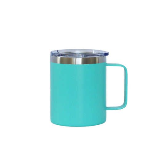 12 Oz Stainless Steel Travel Mug with Handle - Aqua