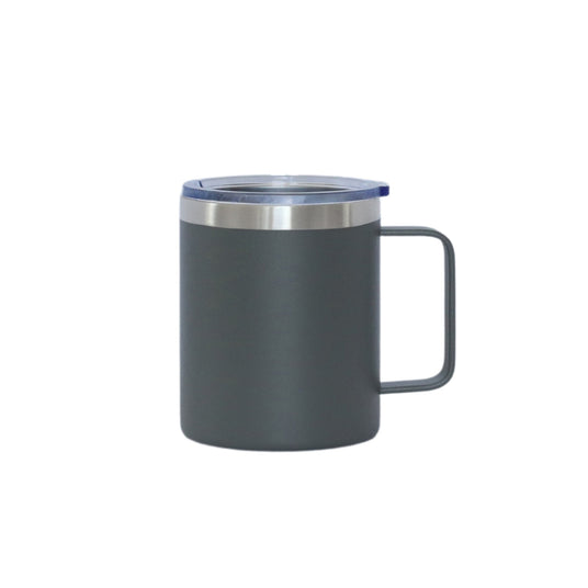 12 Oz Stainless Steel Travel Mug with Handle - Grey