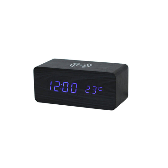 Black Wireless Phone Charger/Digital Clock