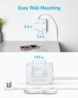 Anker 341 USB power strip with multiple charging ports for devices, shown with connected cables and charging ports.