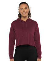 Women's Laguna Sueded Raw Edge Crop Hoodie