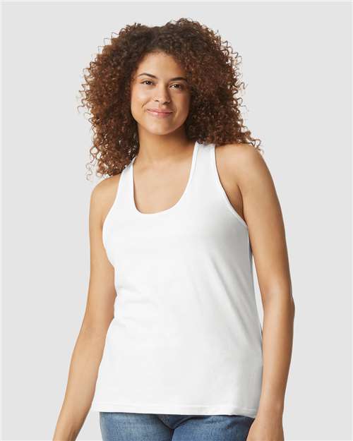 Women's Softstyle® CVC Racerback Tank Top-AKD Ink