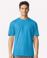 Gildan 100 plain white T-shirts displayed in a stack, showcasing a bulk pack deal for affordable casual wear.