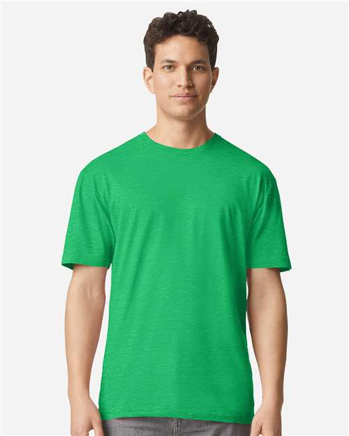 Gildan 100 white T-shirts laid out flat, showcasing their plain design and soft cotton fabric for bulk purchase deal.