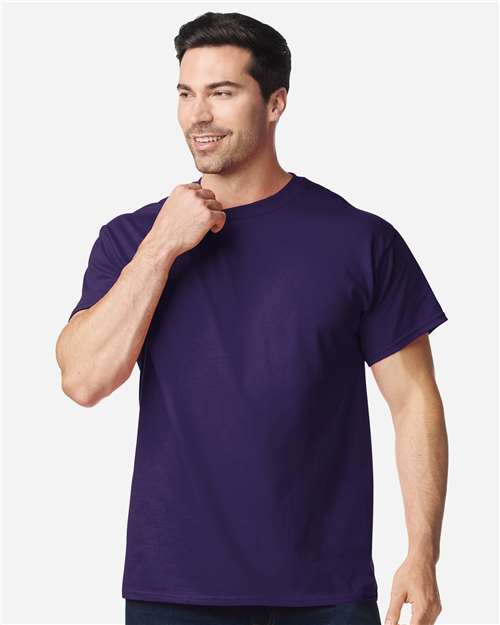 Unisex Heavy Cotton T-Shirt by Gildan, showing a plain white cotton t-shirt with a classic fit and smooth fabric texture.