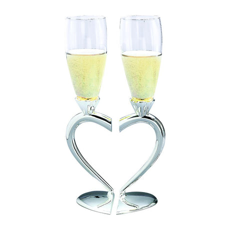 CLCUG4ORFR3R4SAUSMSLMLCLL2M10 - Toasting Goblets With Heart Shaped Separating Base & Stem