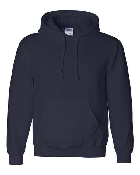 Unisex Gildan DryBlend® hooded sweatshirt in gray, showing front view with hood and long sleeves.