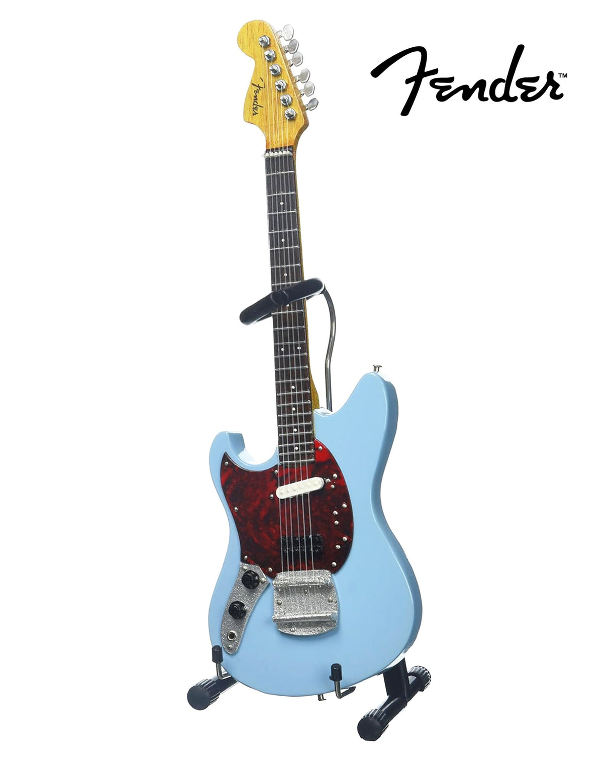 Officially Licensed Mini Sonic Blue Fender™ Mustang™ Guitar Replica Model