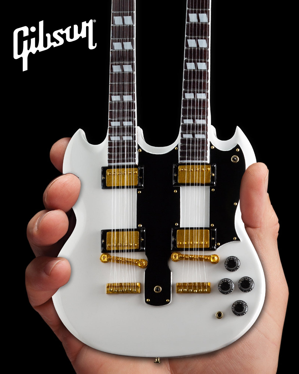 Gibson SG EDS-1275 Doubleneck White 1:4 Scale Mini Guitar Model