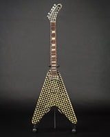 Officially Licensed RICK NIELSEN™ Checkered V Mini Guitar Replica Collectible