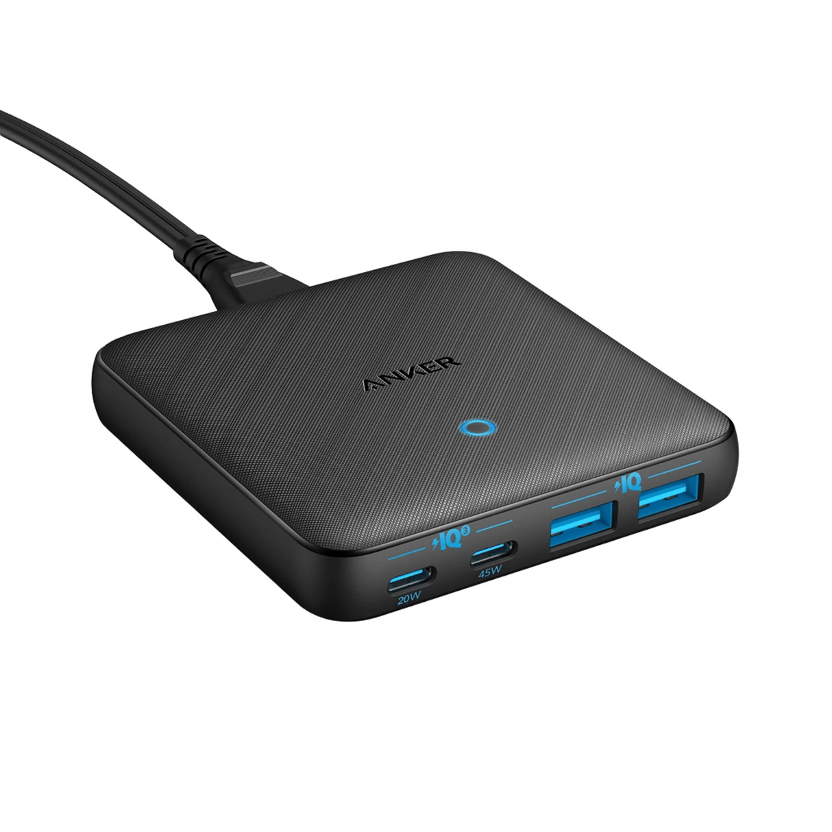 Anker 543 65W II charging-only power adapter with compact design and multiple charging ports.