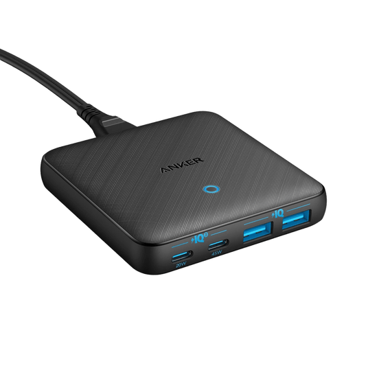 Anker 543 65W II charging-only power adapter with compact design and multiple charging ports.