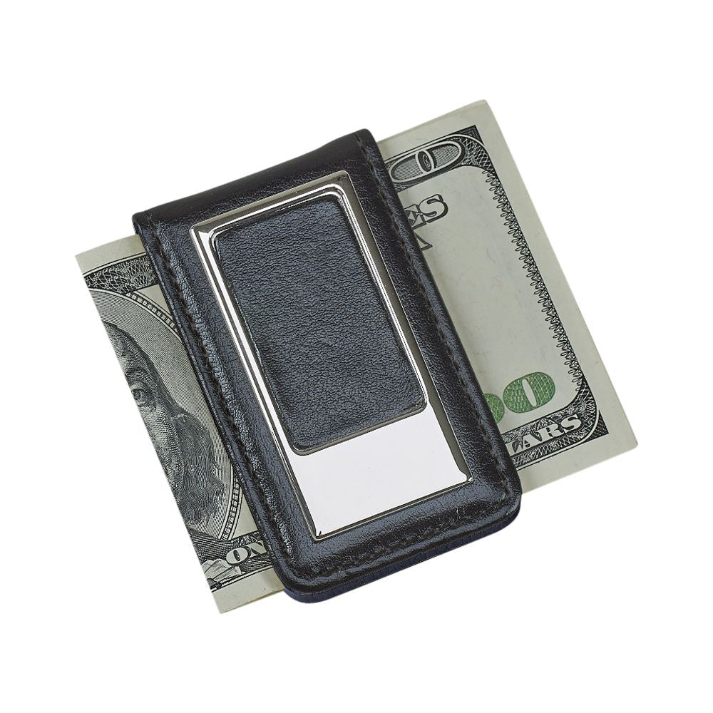 Black Leatherette Money Clip