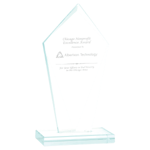 Small Diamond Jade Glass Award-AKD Ink