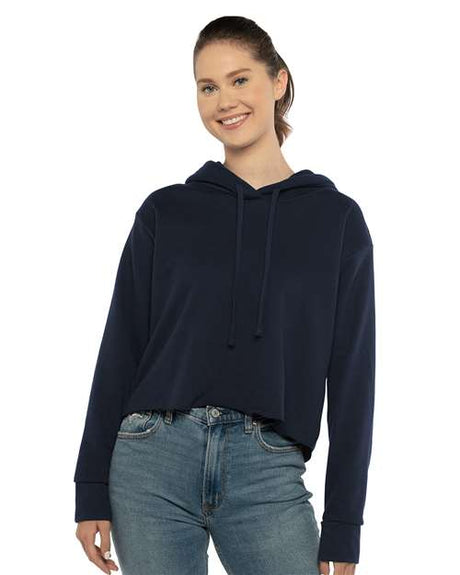 Women's Laguna Sueded Raw Edge Crop Hoodie-AKD Ink
