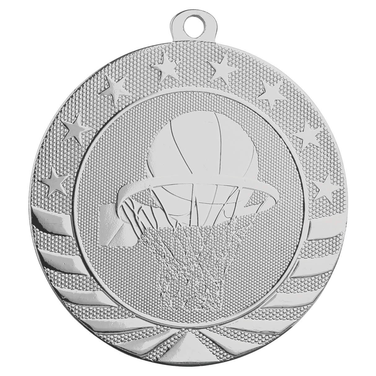 Basketball Starbrite Medal-Silver