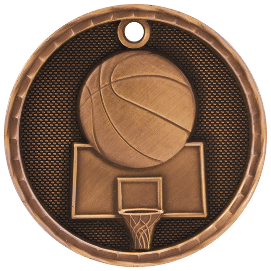 Basketball 3-D Medal-Bronze