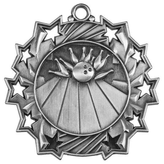 Bowling Ten Star Medal-Silver