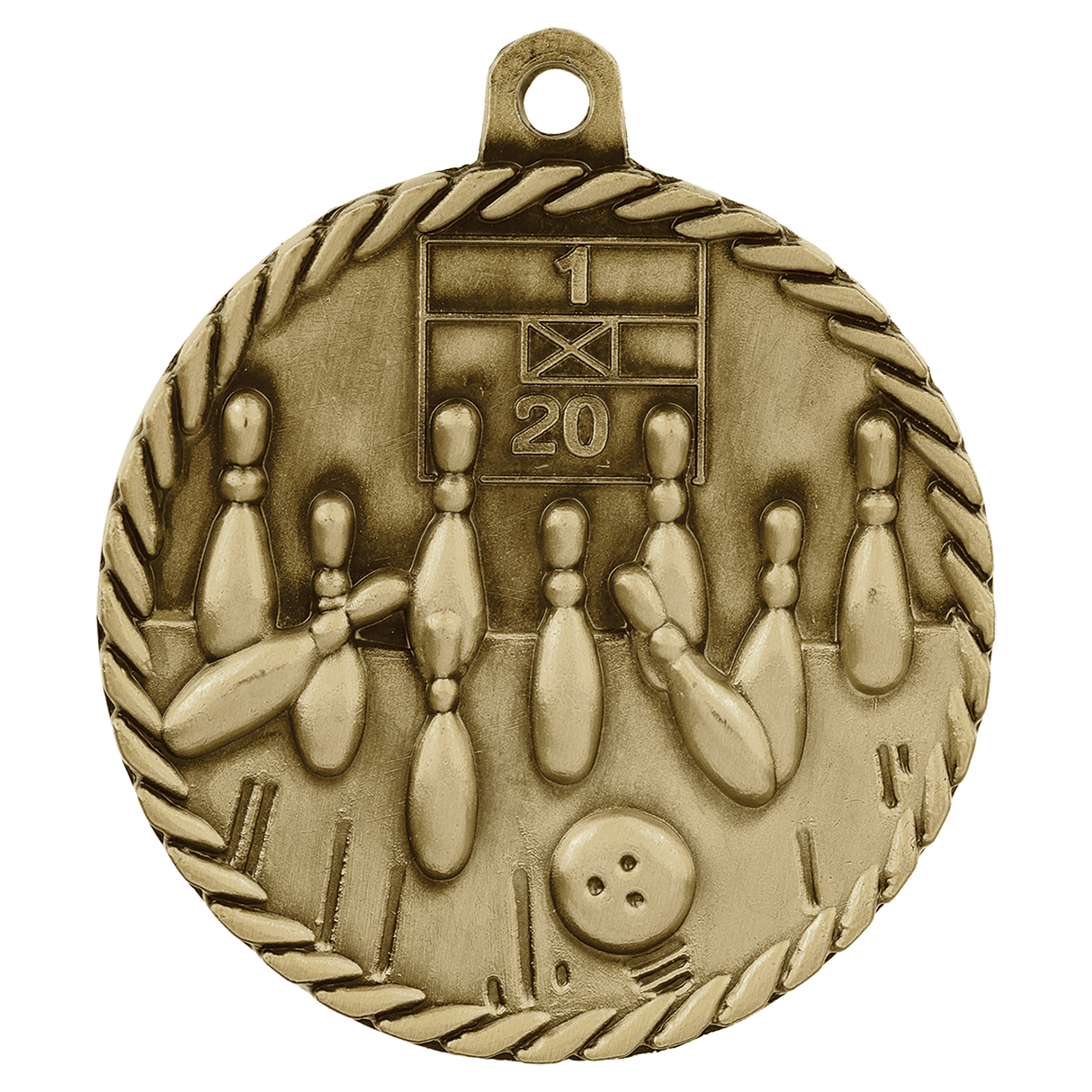 Bowling High Relief Medal-Gold