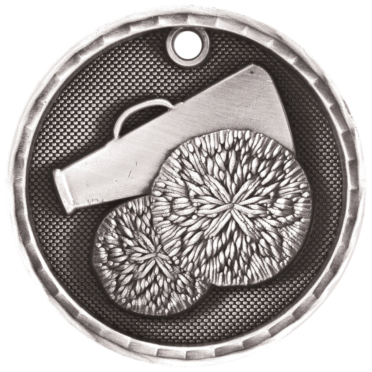 Cheer 3-D Medal-Silver