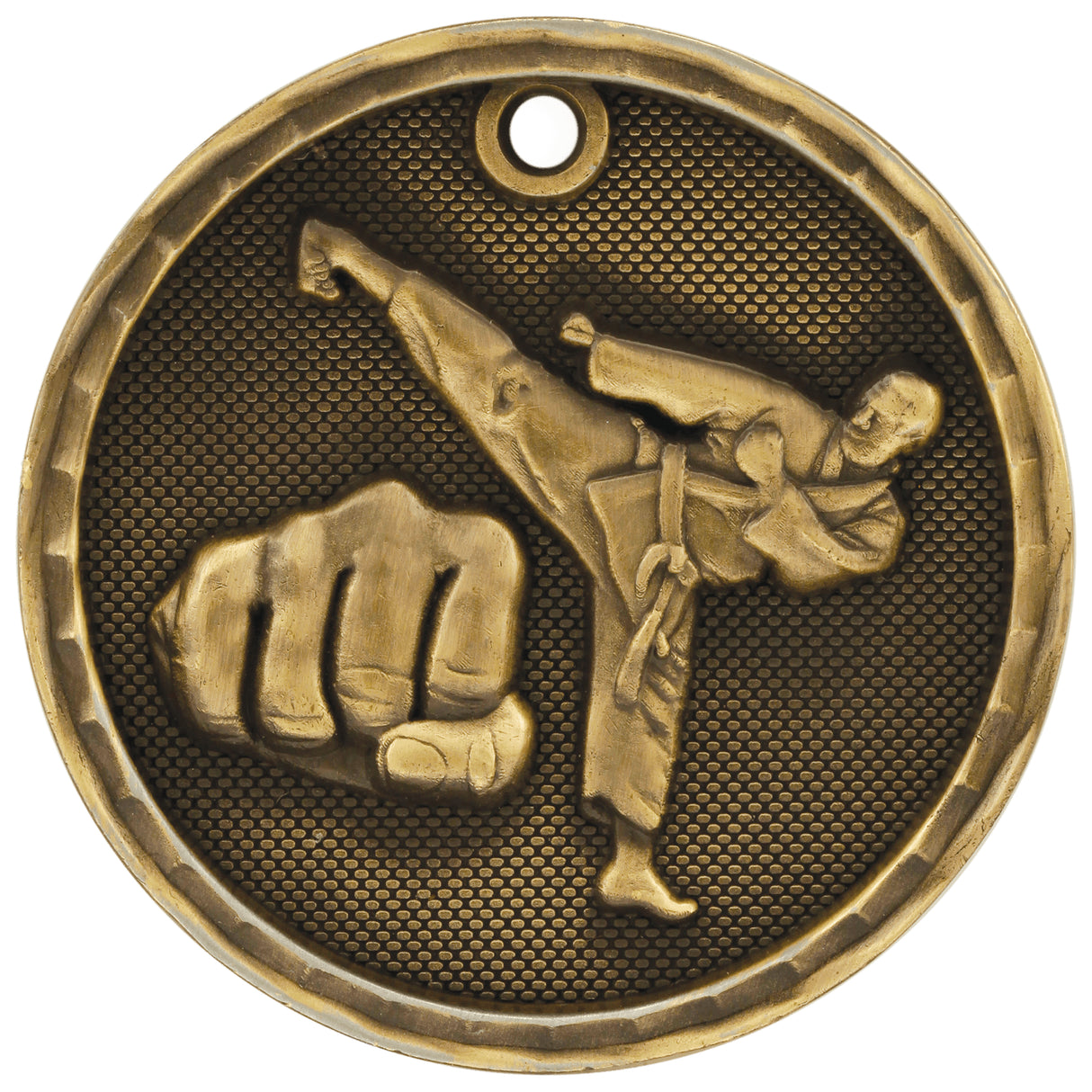 Martial Arts 3-D Medal-Gold