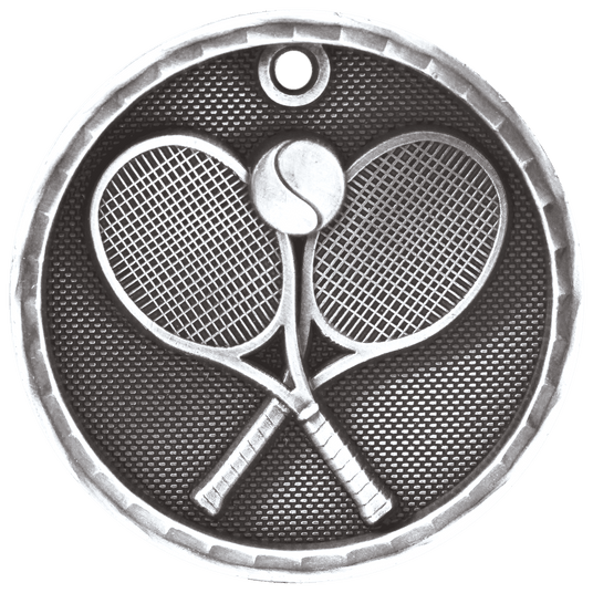 Tennis 3-D Medal-Silver