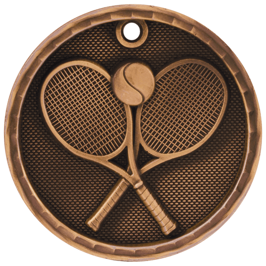 Tennis 3-D Medal-Bronze