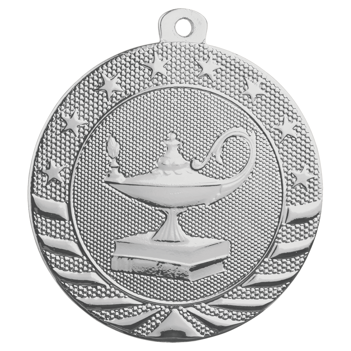 Lamp of Knowledge Starbrite Medal-Silver