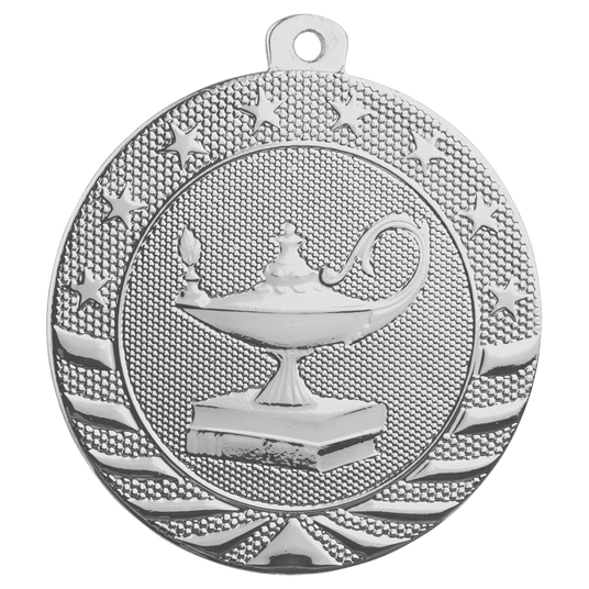 Lamp of Knowledge Starbrite Medal-Silver