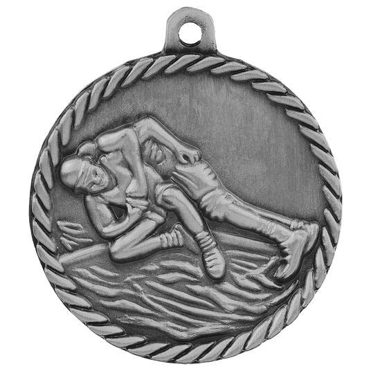 Wrestling High Relief Medal-Silver
