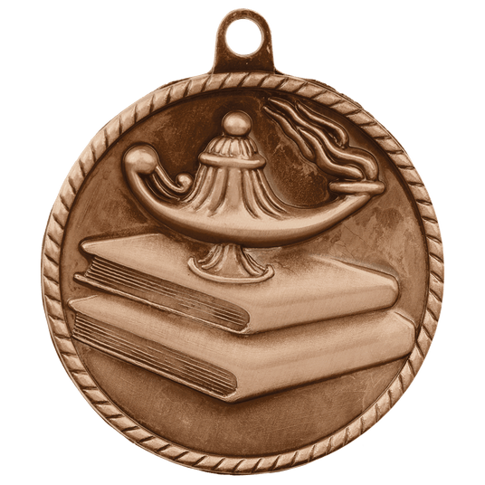 Lamp of Knowledge High Relief Medal-Bronze
