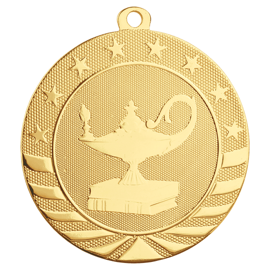 Lamp of Knowledge Starbrite Medal-Gold