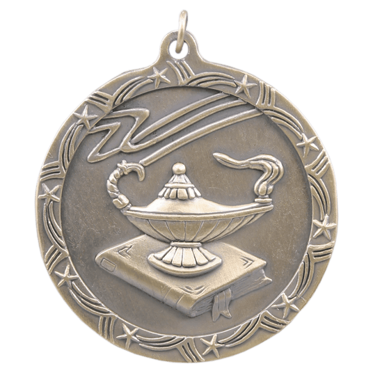 Lamp of Knowledge Shooting Star Medal-Gold