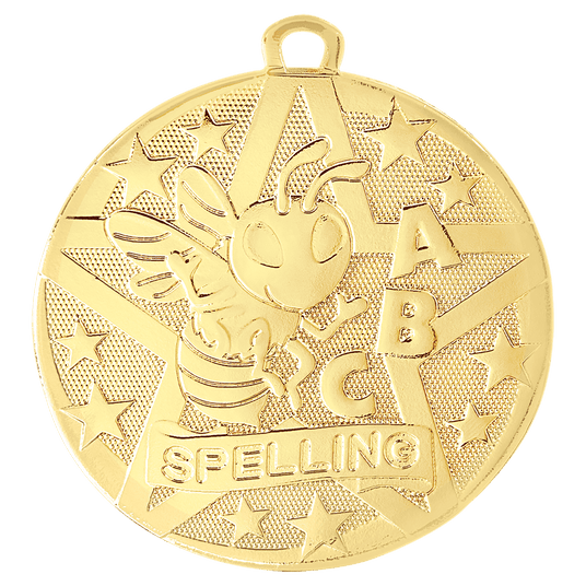 Spelling Superstar Medal-Gold