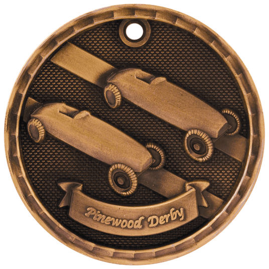 Pinewood Derby 3-D Medal-Bronze