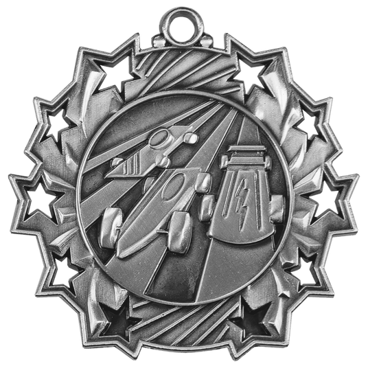 Pinewood Derby Ten Star Medal-Silver