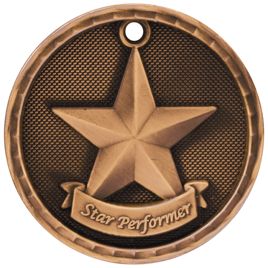 Star Performer 3-D Medal-Bronze