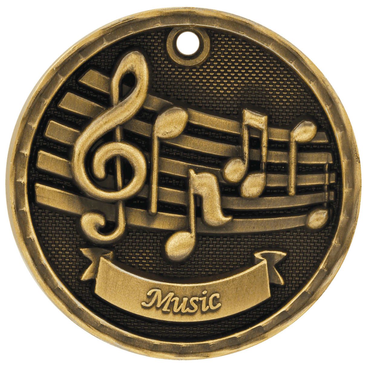 Music 3-D Medal-Gold